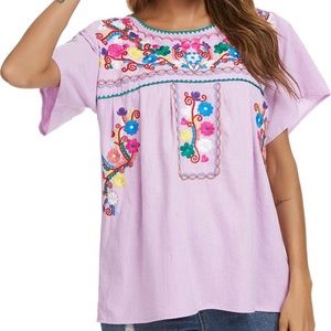 Embroidered Bohemian Top